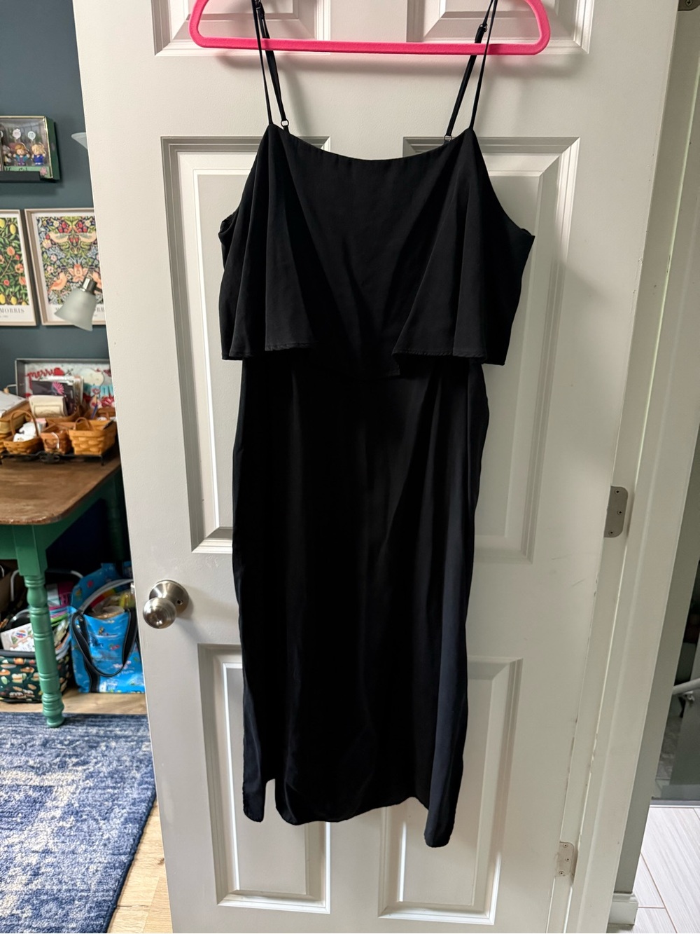 Anthropologie Black Spaghetti-Strap Midi Dress